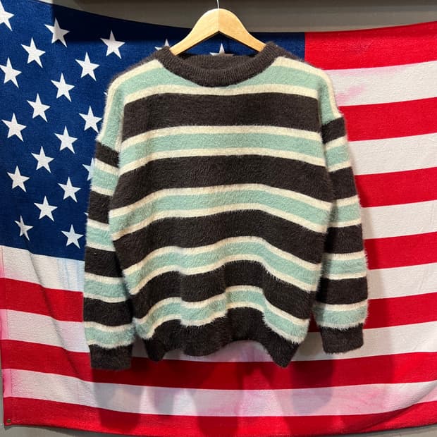 빈티지 스트라이프 앙고라 니트