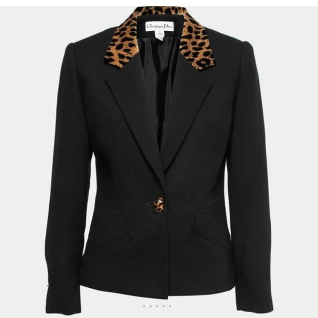 99s Christian Dior Leopard Collar Blazer
