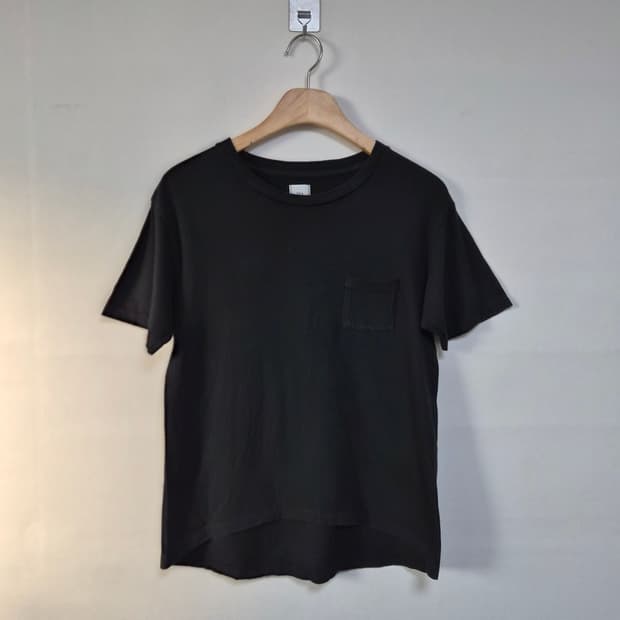 씨Sea 무지 블랙 반팔 포켓 티셔츠 free사이즈 - T55