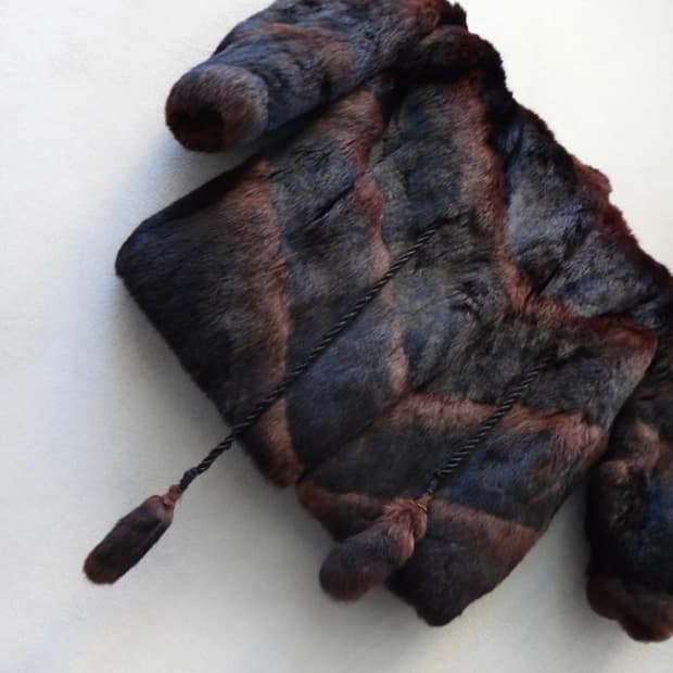 퍼 저켓, Stripe warm fur jacket 