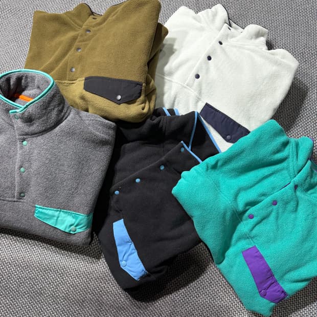 (새상품) 빈티지 아웃도어 플리스 스냅티