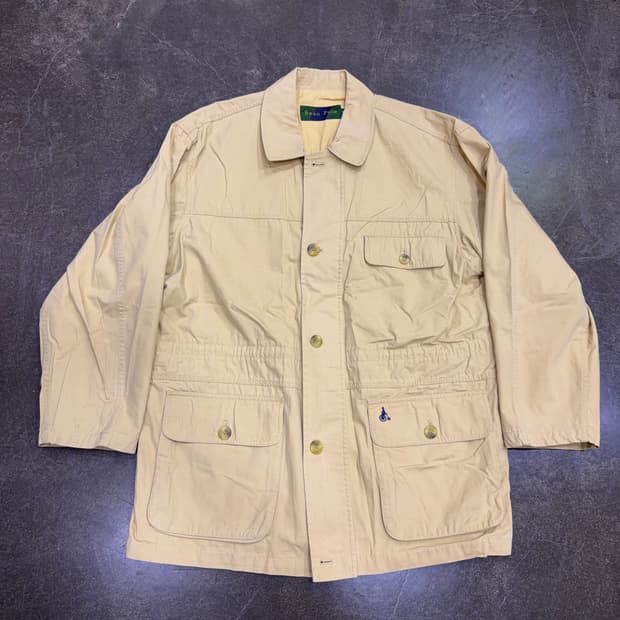 빈폴 클래식 빈티지 라이닝 헌팅자켓 베이지 100