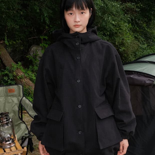 PESTO 페스토 사파리 후디드 야상 자켓 블랙