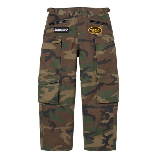 슈프림 x 밴슨 코듀라 데님 팬츠 우드랜드 카모 30