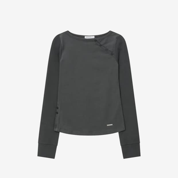 미세키서울 Slash button long sleeves CHARCOAL
