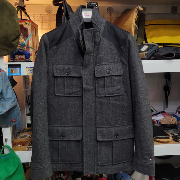 타미힐피거 차콜 그레이 필드 자켓 패딩 점퍼