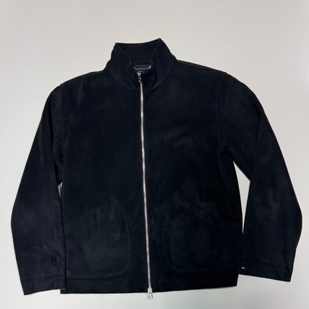 타미힐피거 페이크 스웨이드 집업 자켓 블랙