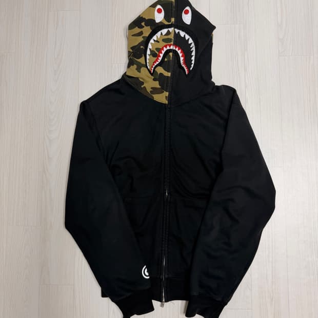 베이프 샤크후드 블랙 녹계 2XL