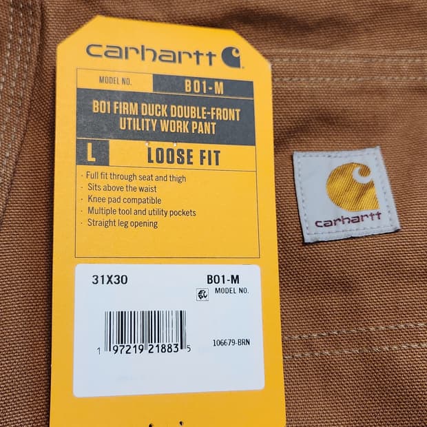 [새상품]칼하트 더블니 B01 브라운 [31-30] made in USA