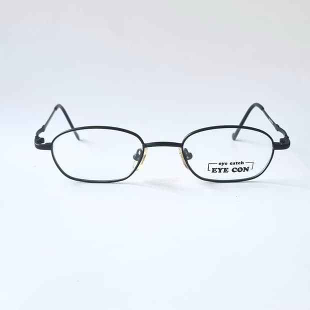 데드스탁 아이콘 남녀공용 매트 블랙 메탈 오벌 안경 75