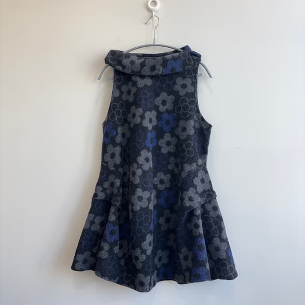 플라워 모티브 플레어 부클 풀오버원피스