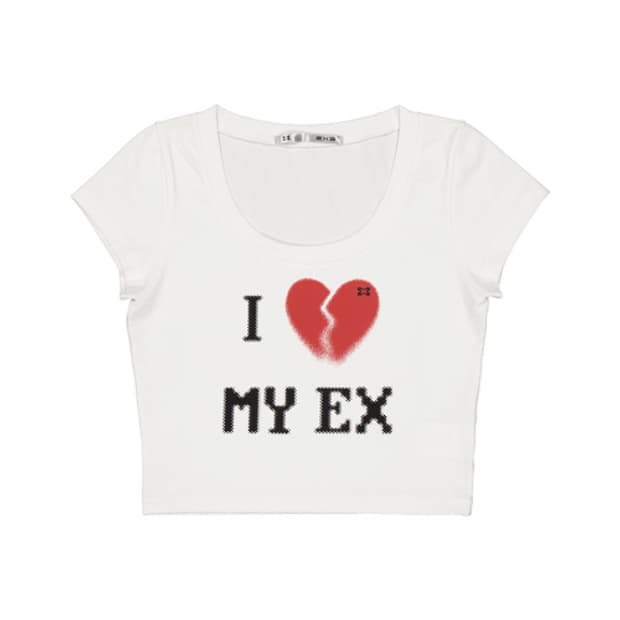 셋업이엑스이 HATE MY EX TOP WHITE