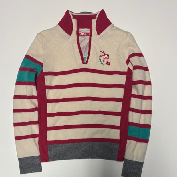 여성 JDX 골프 하프 집업 스트라이프 방풍 니트 s