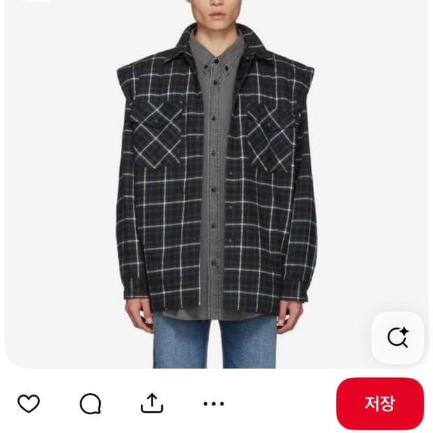 발렌시아가 레이어드 데님 셔츠자켓