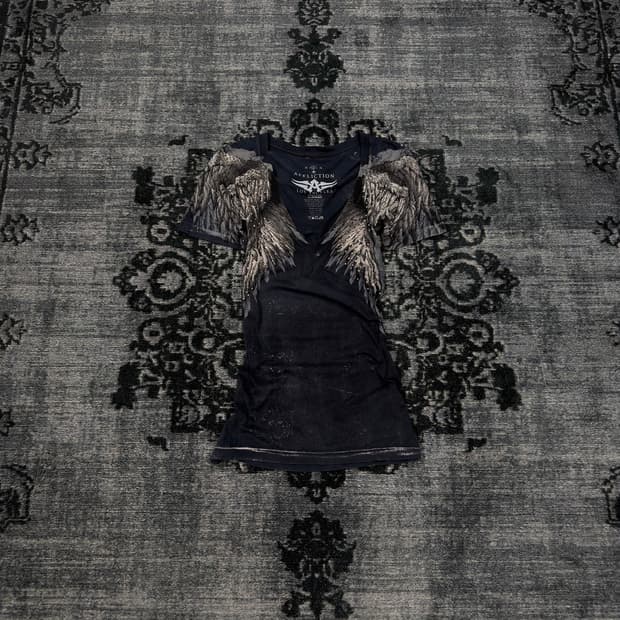Affliction v neck wings top