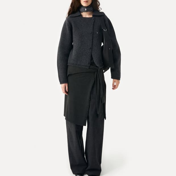 LABEL 라벨아카이브 Liora Knot skirt black