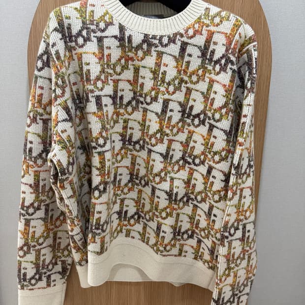 디올 옴므 오블리크 CD 블랙 레인보우 멀티컬러 니트