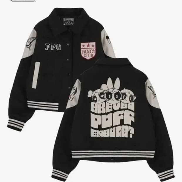 팬시클럽 파워퍼프걸 콜라보 바시티 자켓