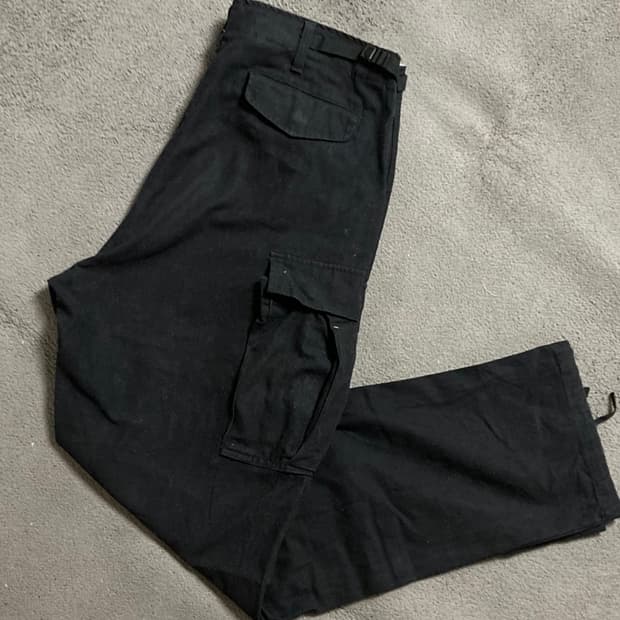 밀리터리 블랙 카고팬츠 W31