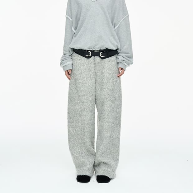 HAIRY WIDE PANTS / GRAY