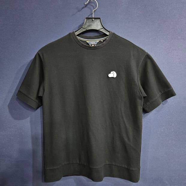 헤지스 블랙 남성 세미오버핏 95 반팔티 