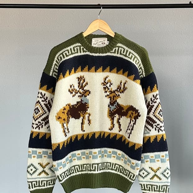 [L]CRAFT MANLY JPN 90s 코위찬 헤비울 니트 스웨터