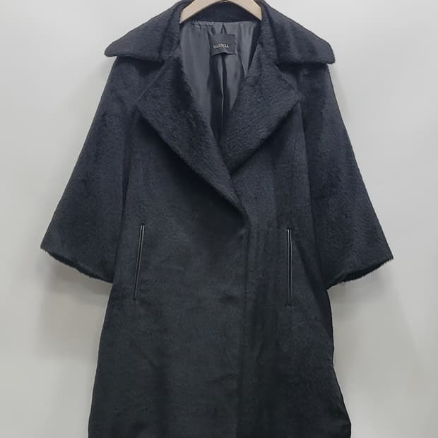 발렌시아 칠부소매 수리 알파카 코트 / 여 55 블랙
