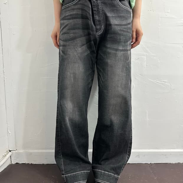 denim wide pants