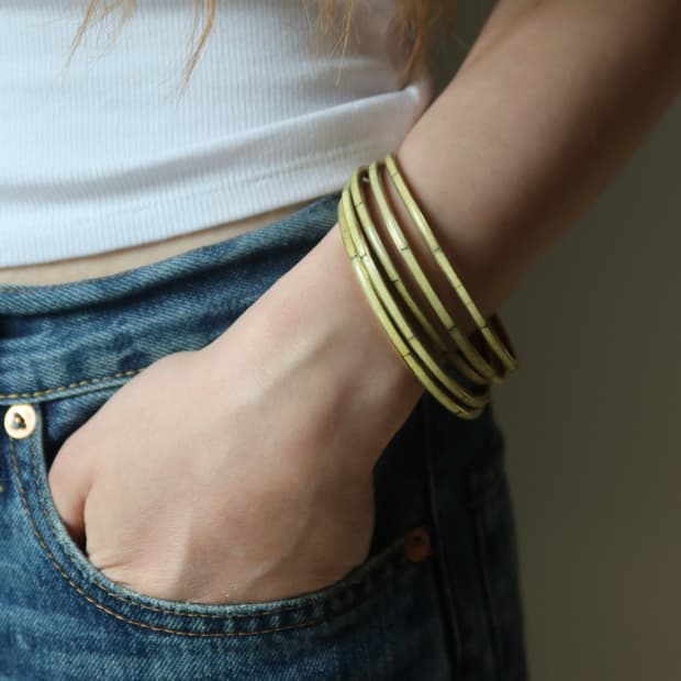 olive thin bangle set