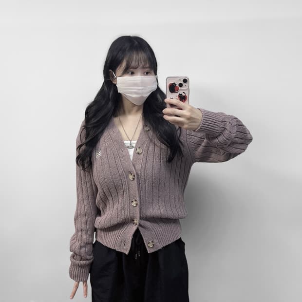 세터 Satur 우먼스 파로 오버 부클 가디건