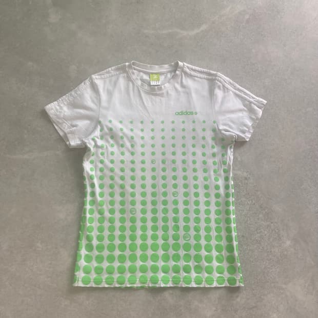 Adidas 아디다스 땡땡이 삼선 반팔 티셔츠