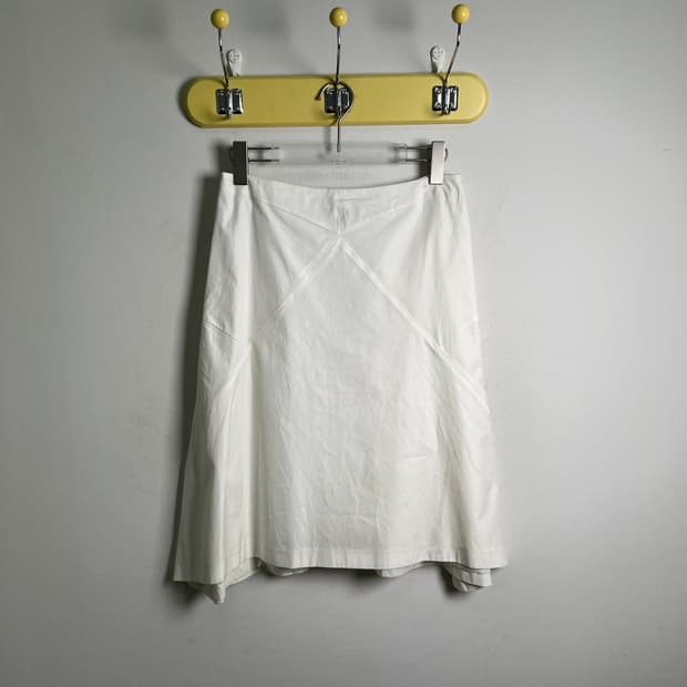 Jilsander 질샌더 화이트 코튼 미디 스커트 34