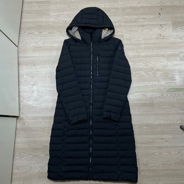 라푸마 여성 덕다운 후드 경량 롱패딩 점퍼 [블랙] M/95