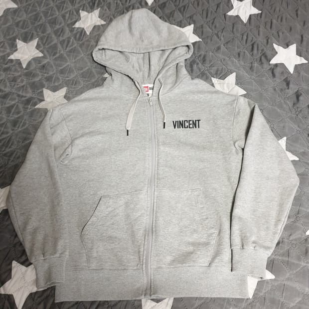 LAP EDITION 오버핏 백 프린팅 후드집업 그레이 (S)