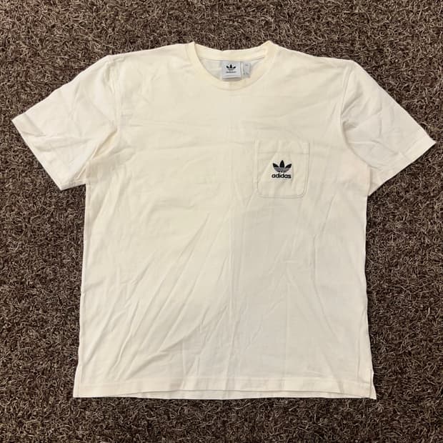 2XL 아디다스 파이어버드 포켓 화이트 티셔츠