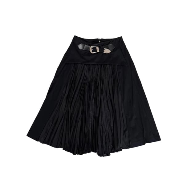 TOGA PULLA Buckle Pleated Midi Skirt