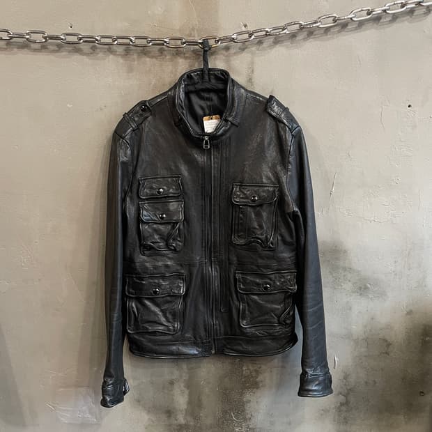 워시드 레더 자켓