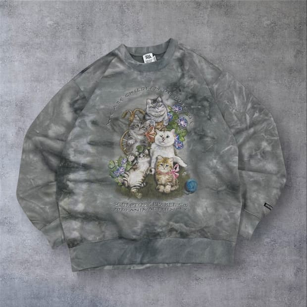 스컬프터 그레이 컬러 프린팅 빅로고 맨투맨