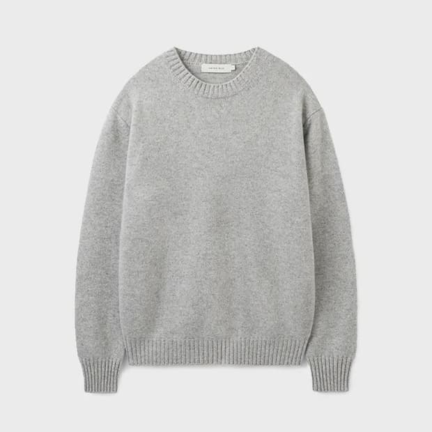 유니온블루 V2 캐시미어 울 크루 넥 니트 클라우드 M