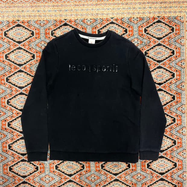 르꼬끄 스포티프 스펠로고 블랙 맨투맨 여성S