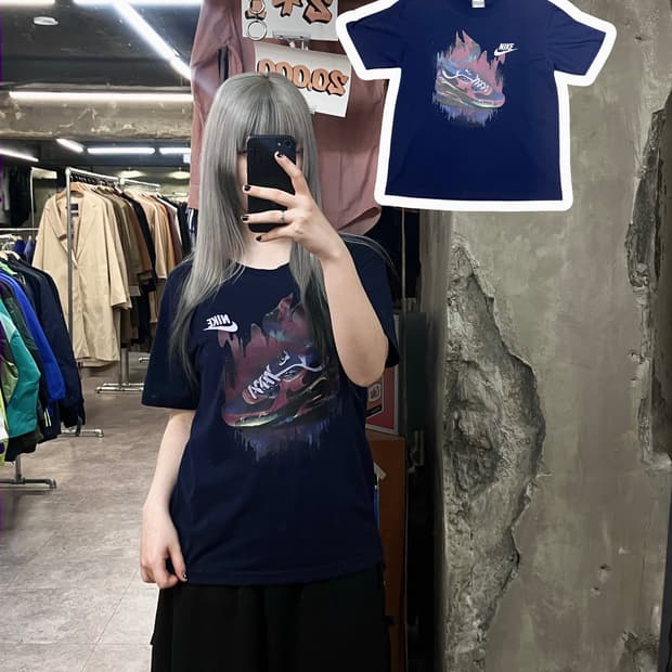 나이키 프린팅 반팔 티셔츠 딥네이비 M #csz3286