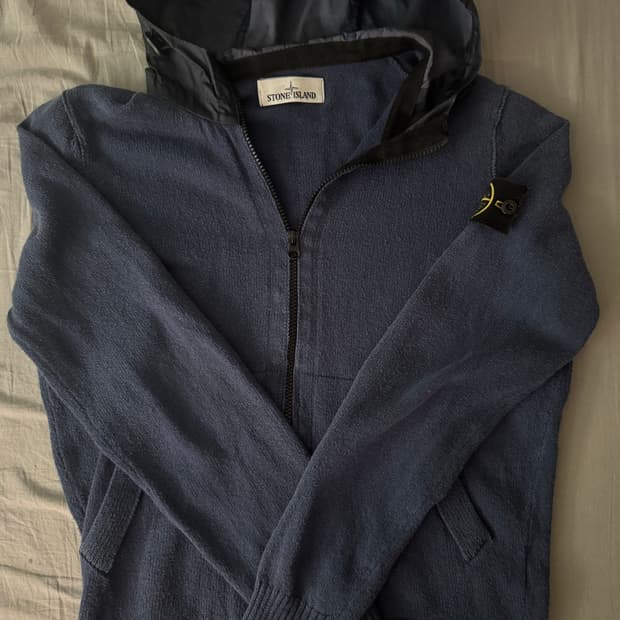 스톤아일랜드 나일론 니트 후드집업 S