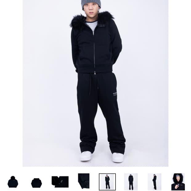 펑쉐이서울 양홍원 퍼 후드집업 블랙 