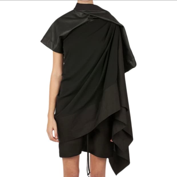 Rick Owens 2014 SS 런웨이 아카이브 레더 드레이프 드레스