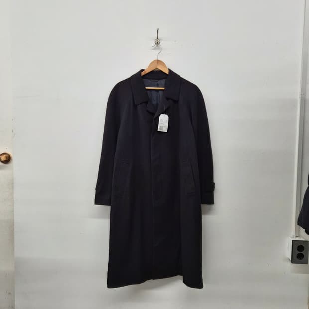 캐시미어 100% 블랙 롱 코트 남녀공용 M
