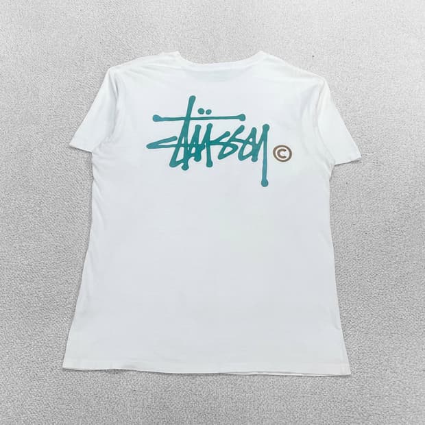 스투시 Stussy 베이직 로고 반팔티 화이트 민트