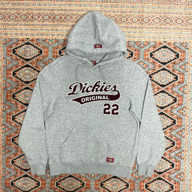 디키즈 스펠로고 그레이 기모 후드티셔츠 여성S