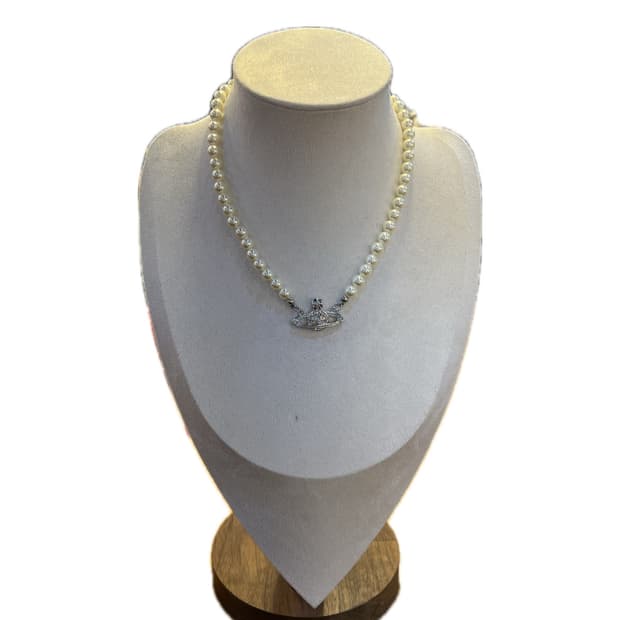 비비안웨스트우드 orb 진주 초커 실버