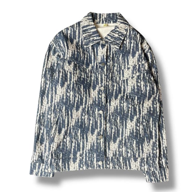 빈티지 유니크 스크레치 페인킹 아트 청자켓