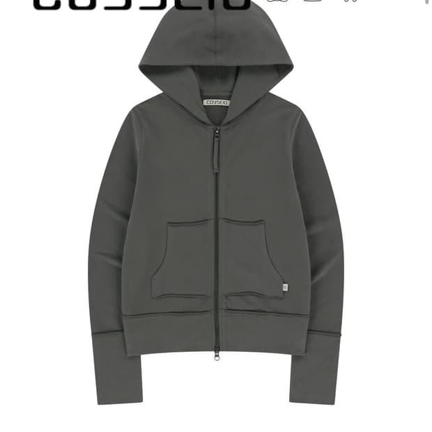 코이세이오 스티치 후드 집업 차콜